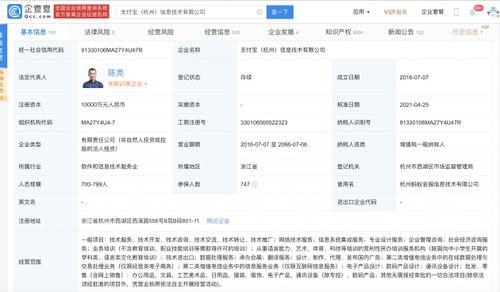 支付宝关联公司业务扩展 新增经营范围涵盖信息系统集成及业务培训
